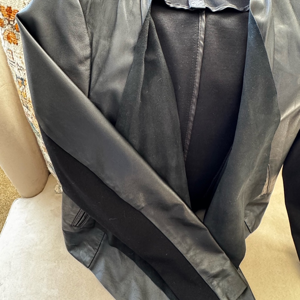 Black Leather Women's Jacket - Picture 4 of 5